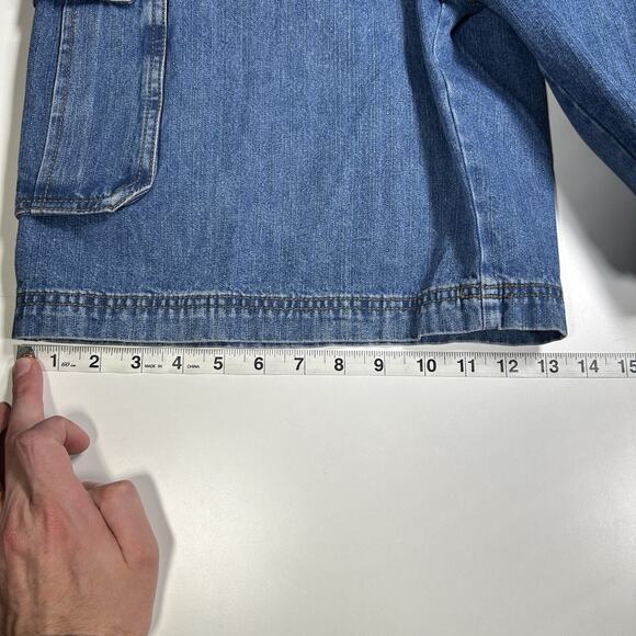 Wrangler Cargo Denim Shorts Men’s 38 Blue Relaxed Fit Carpenter Y2K NWT - Picture 14 of 16